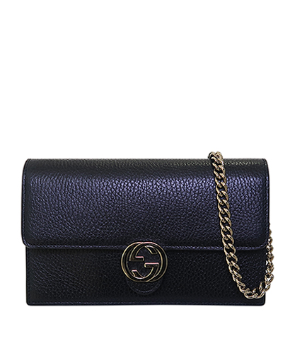 Interlocking GG Woc, &pound;395, Handbags, Black, Leather, Front view